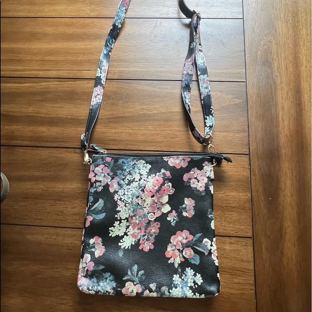 Black Floral Purse